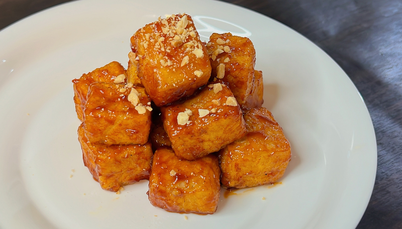Sweet Spicy Fried Tofu - Vegan