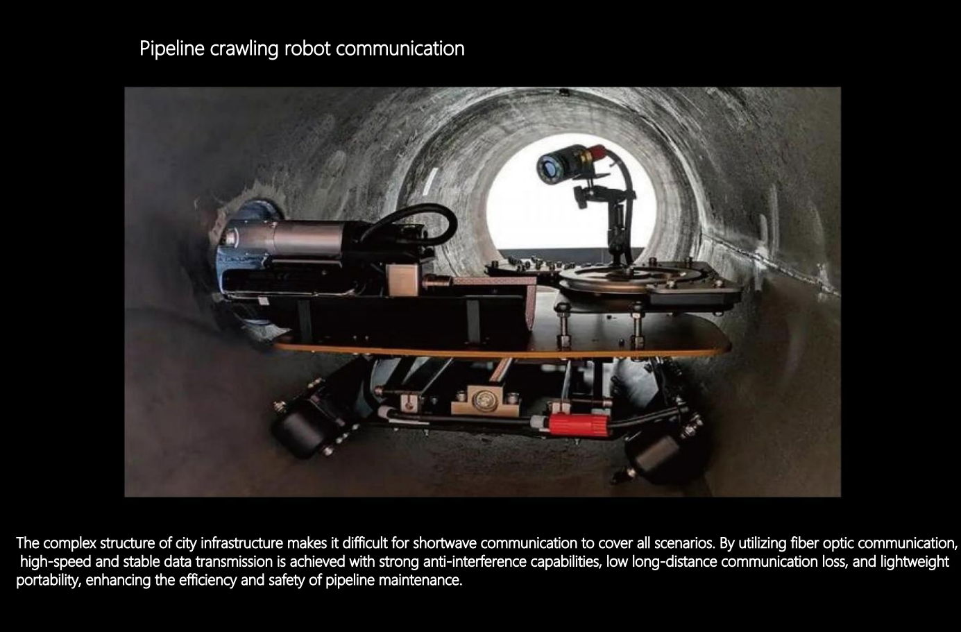 Pipeline crawing robot comnmnunication