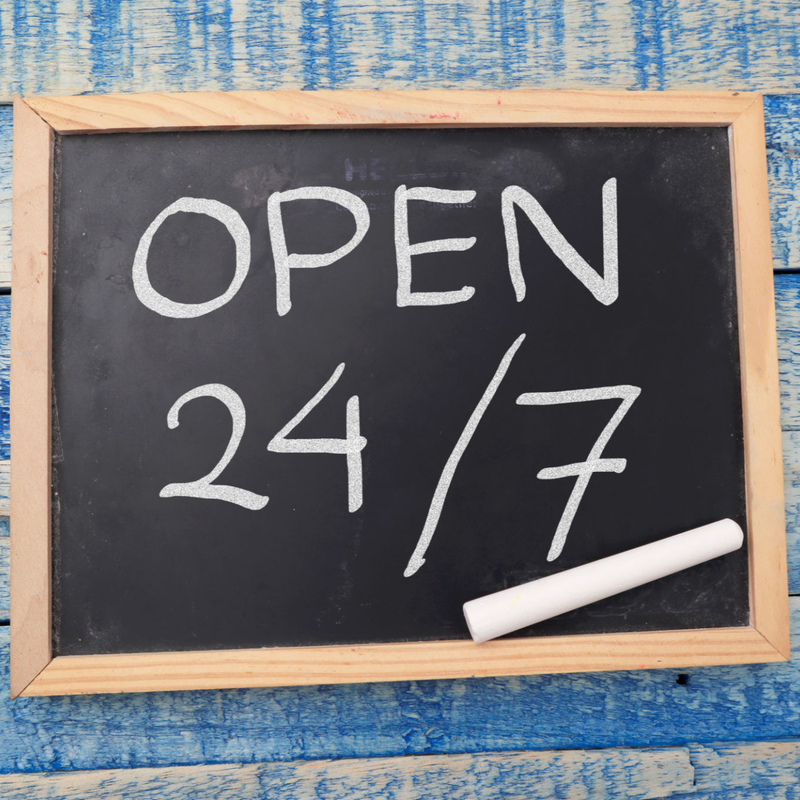 24/7 geöffnet