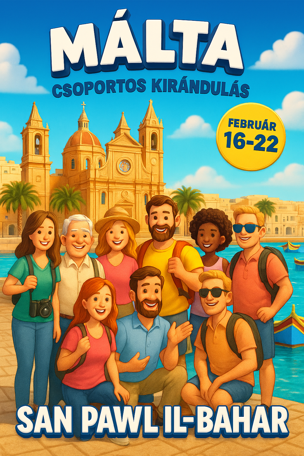 Málta csoportos kirándulás.. San Pawl il-Baħar 2026.02.16. - 2026.02.22.
