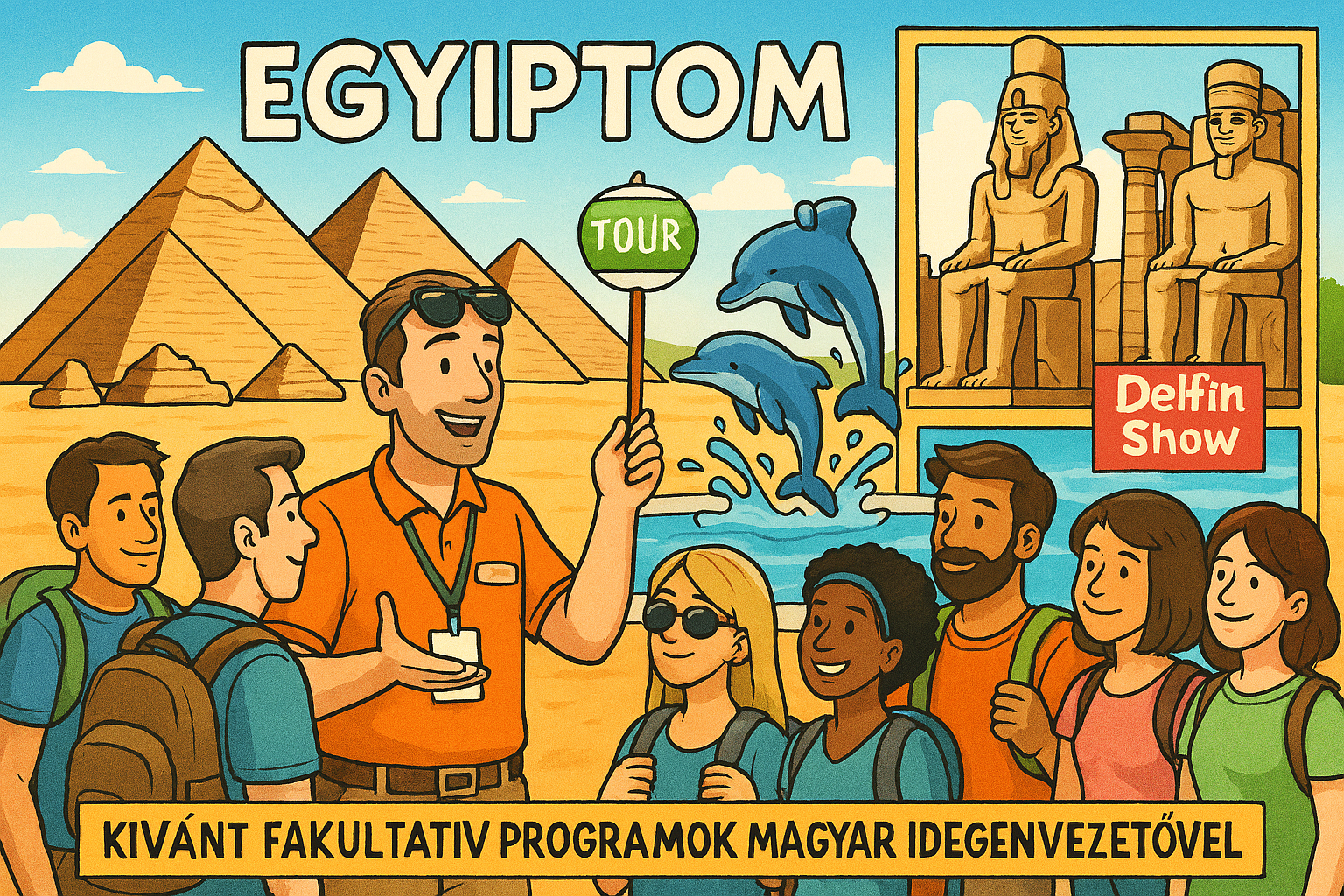 Csoportos kirándulás Egyiptomba, kísérővel, kint Magyar nyelvű idegenvezetővel. Január 13 - 20