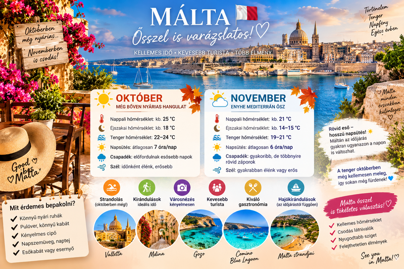 🇲🇹☀️ MÁLTA OKTÓBERBEN ÉS NOVEMBERBEN?