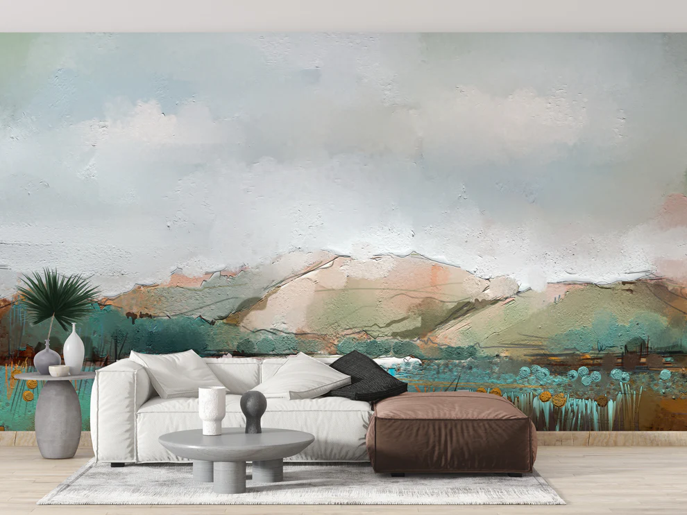 Watercolor Mountain Wallpaper Mural
