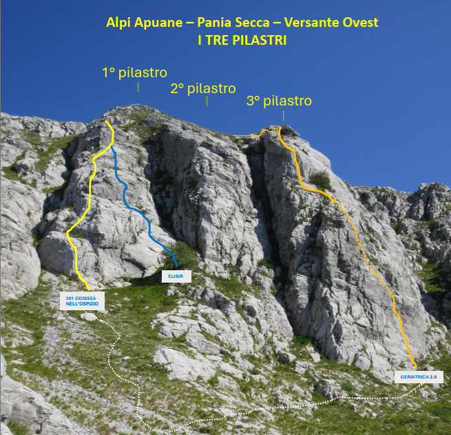 Pania Secca nuove vie di arrampicata