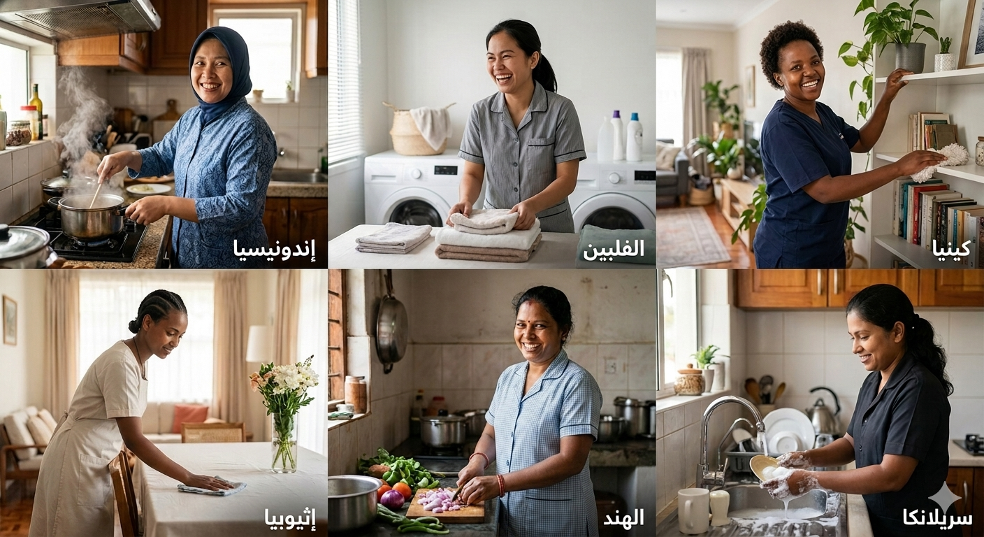 خادمات وطباخات ومربيات وكوافيرات للتنازل
