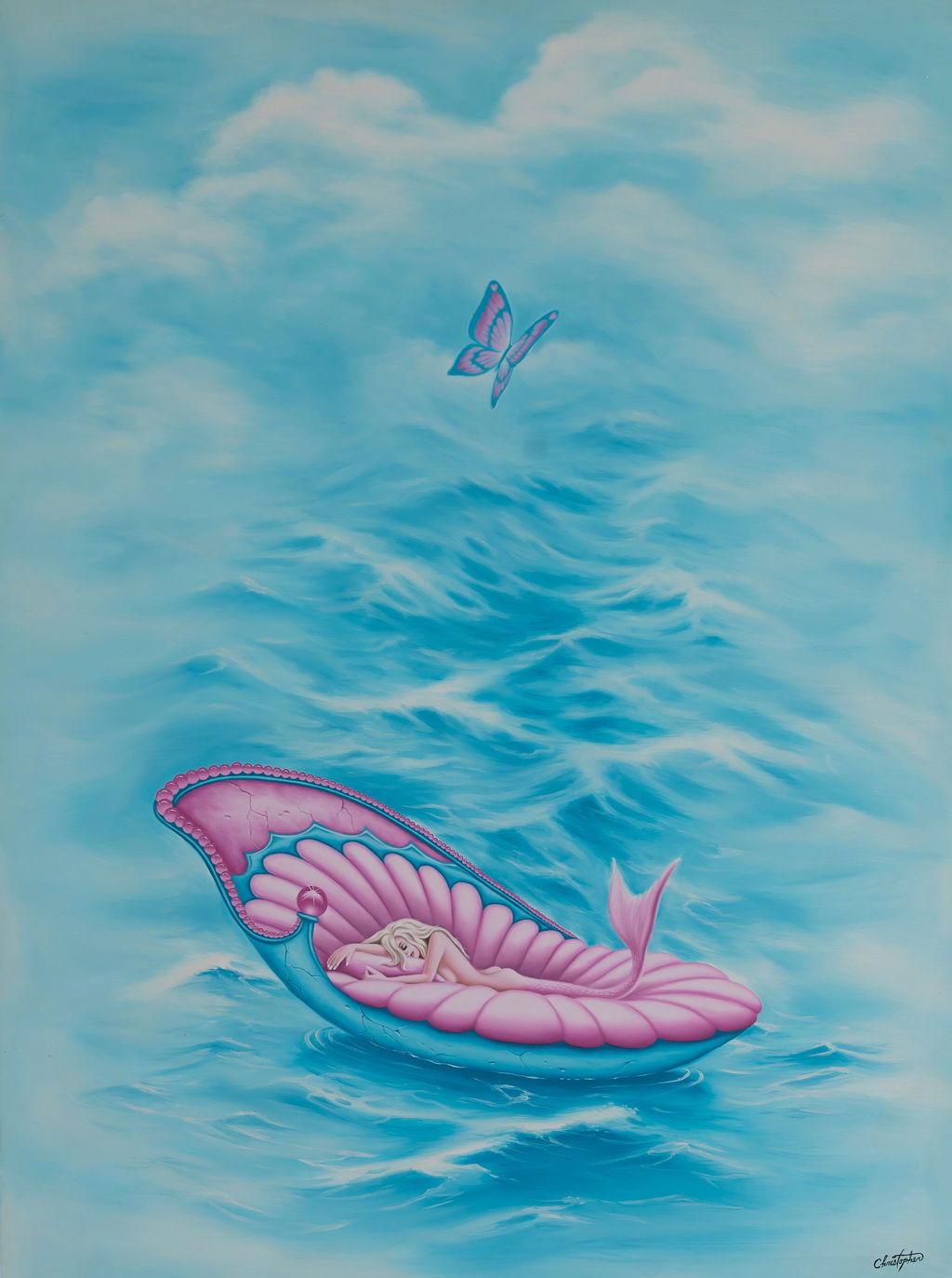 MERMAID DAY DREAMING……91x61 cm (36x24 in)……Oil on Canvas