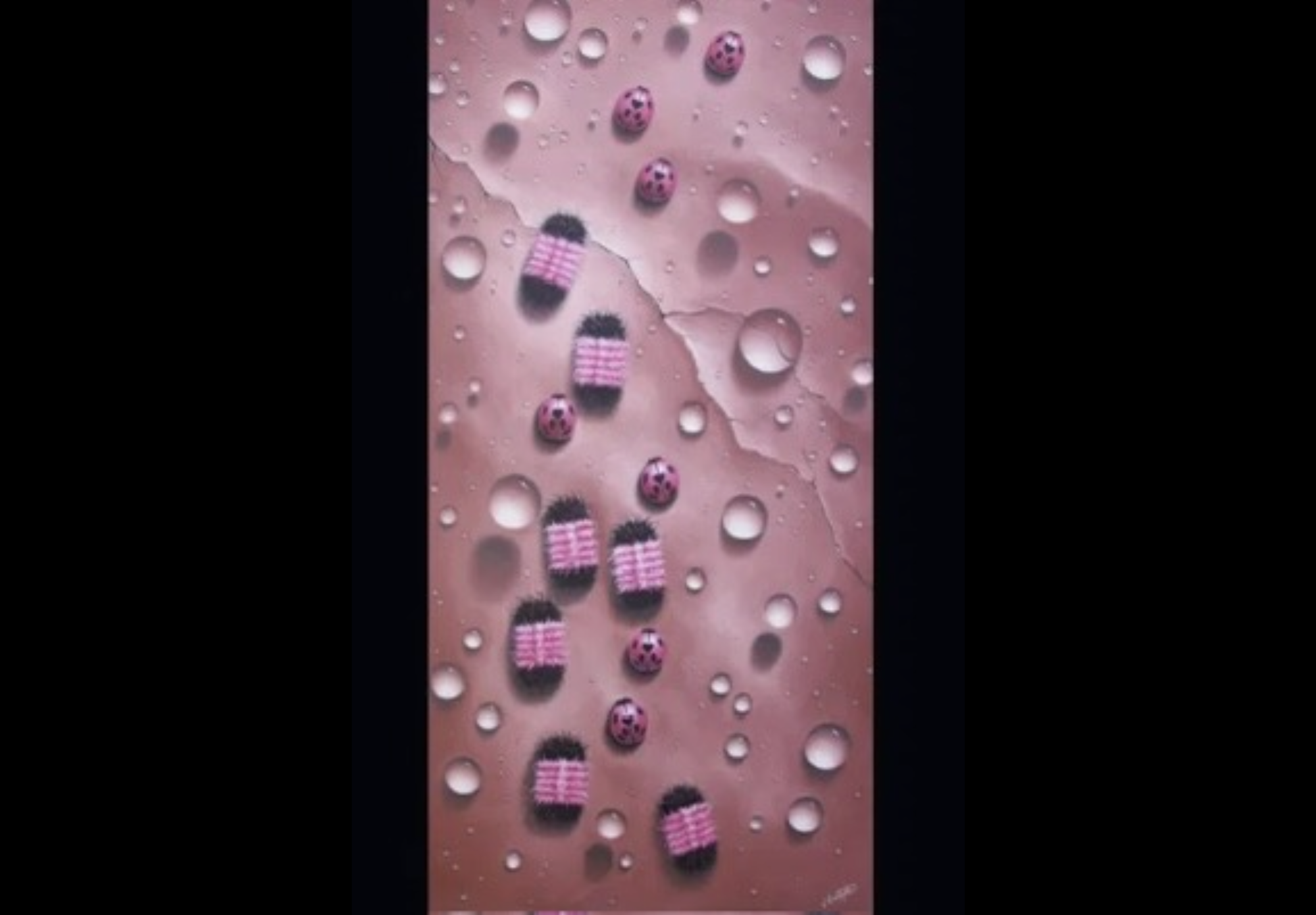 PINK CRITTERS……102x51 cm (40x20 in)……Oil on Canvas……