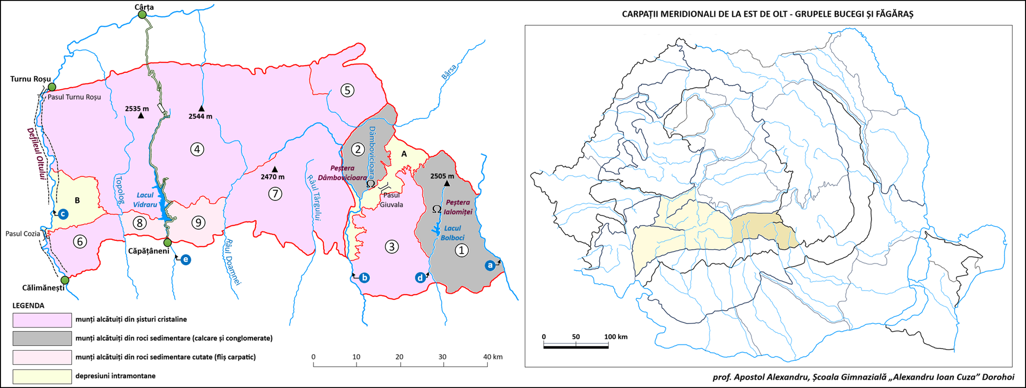 Carpații Meridionali de la est de Olt (Grupele Bucegi și Făgăraș)