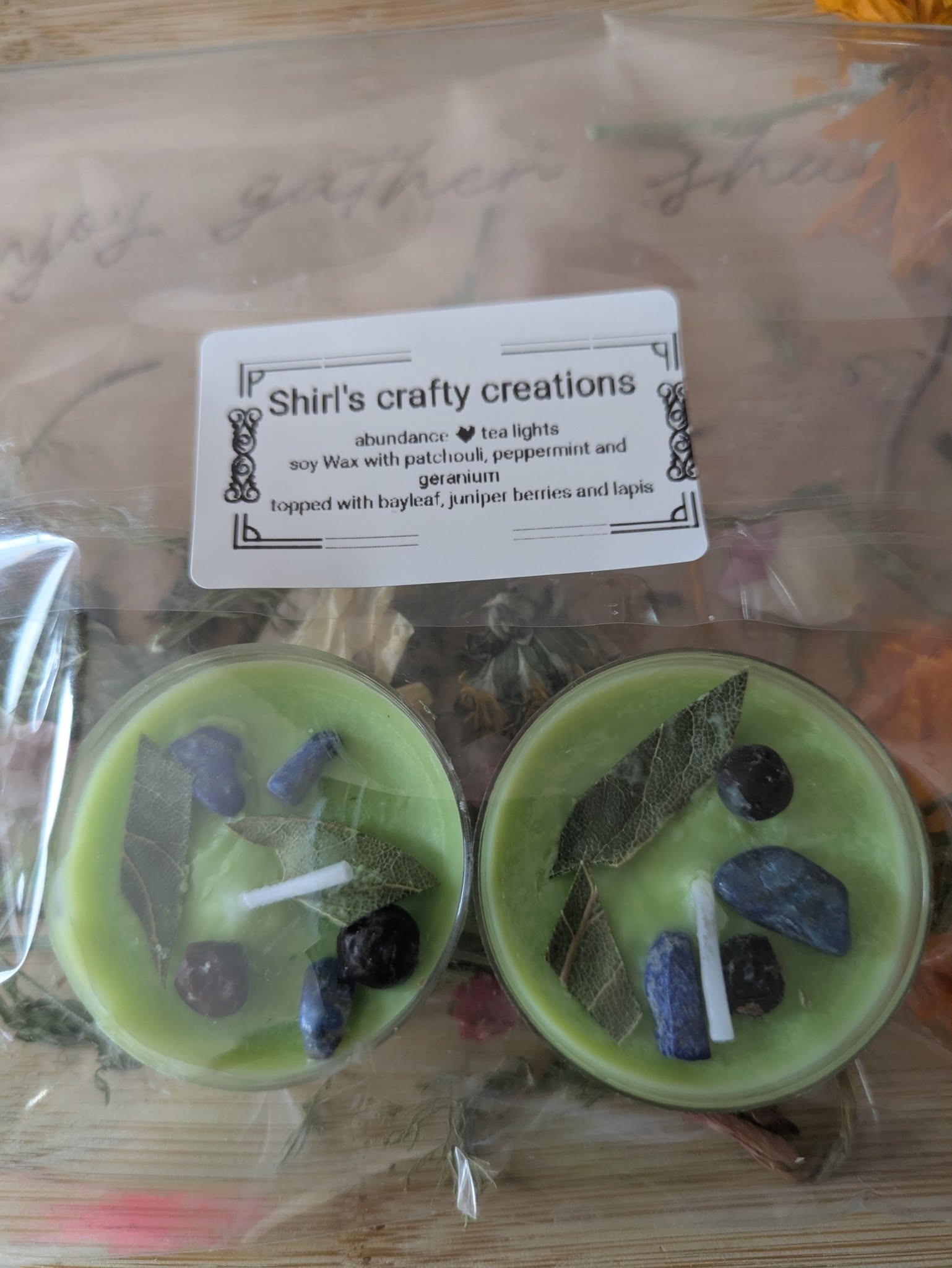 tea lights - set of two / abundance