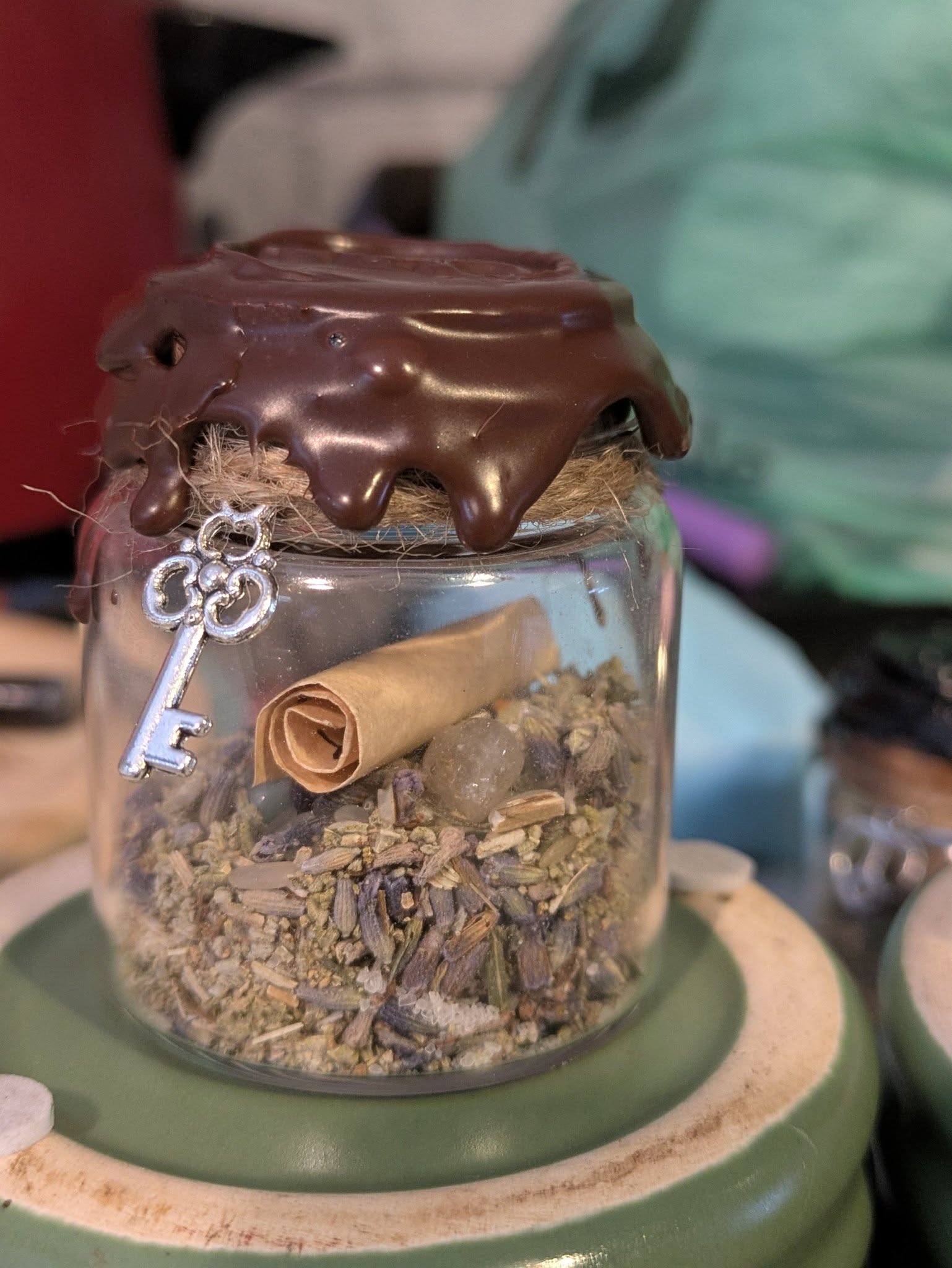 spell jar created to attract blessing to your home