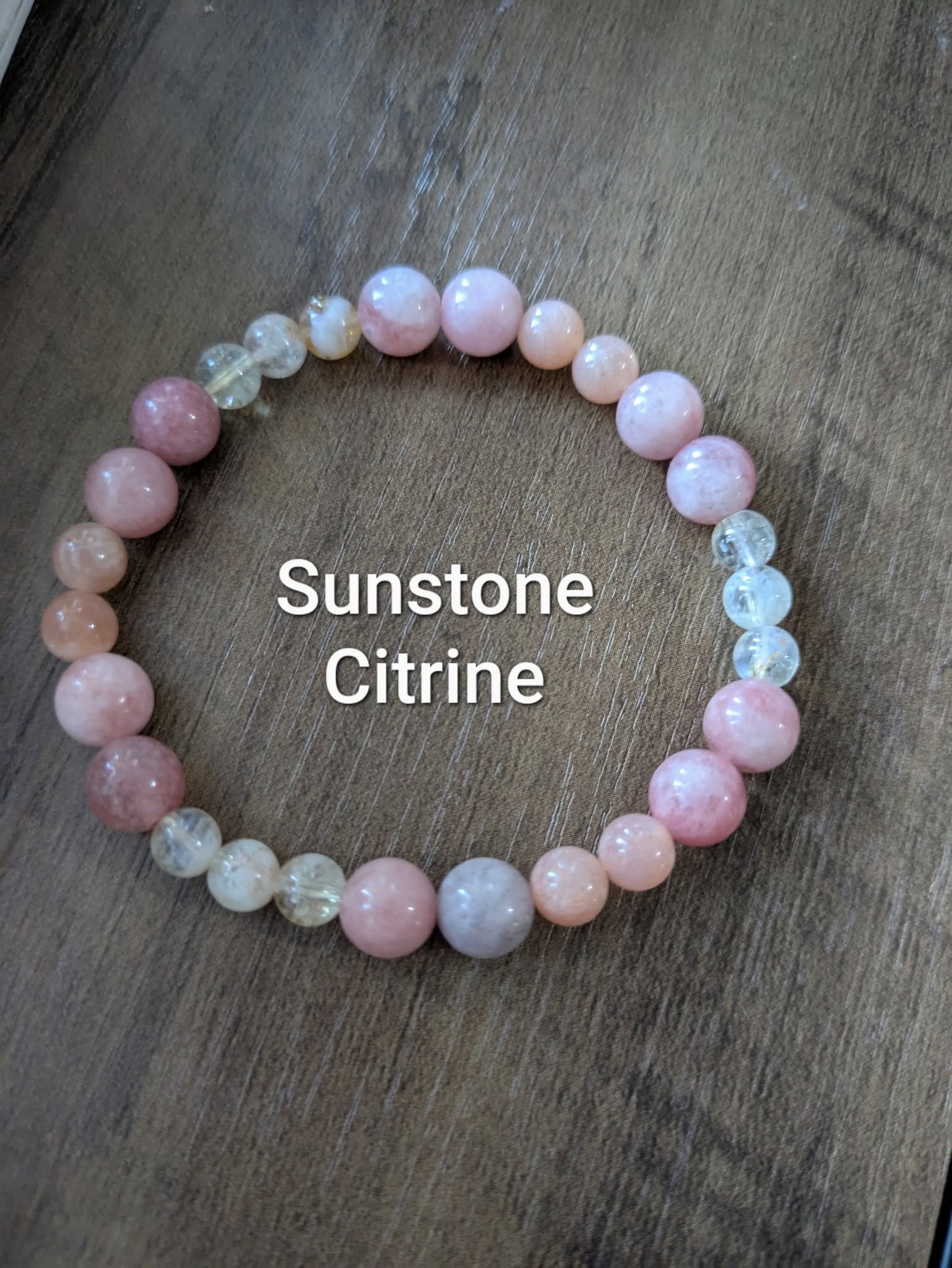 citrine & sunstone crystal bead bracelet