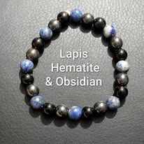 lapis, tourmaline & hematite bracelet