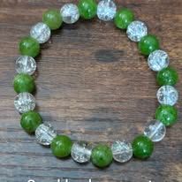 peridot & crackle quartz bracelet