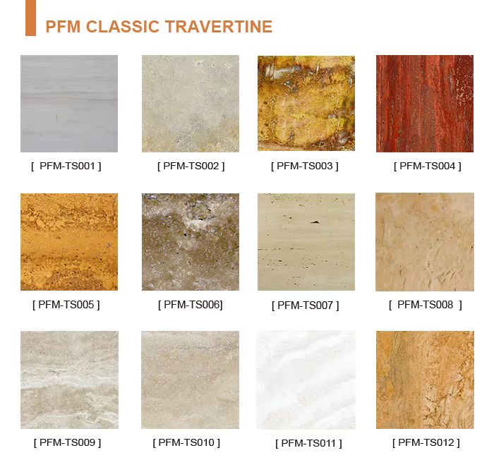 Travertine colours