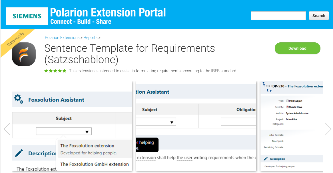 Announcing the Release of Foxsolution's Polarion Extension: Sentence Template for Requirements