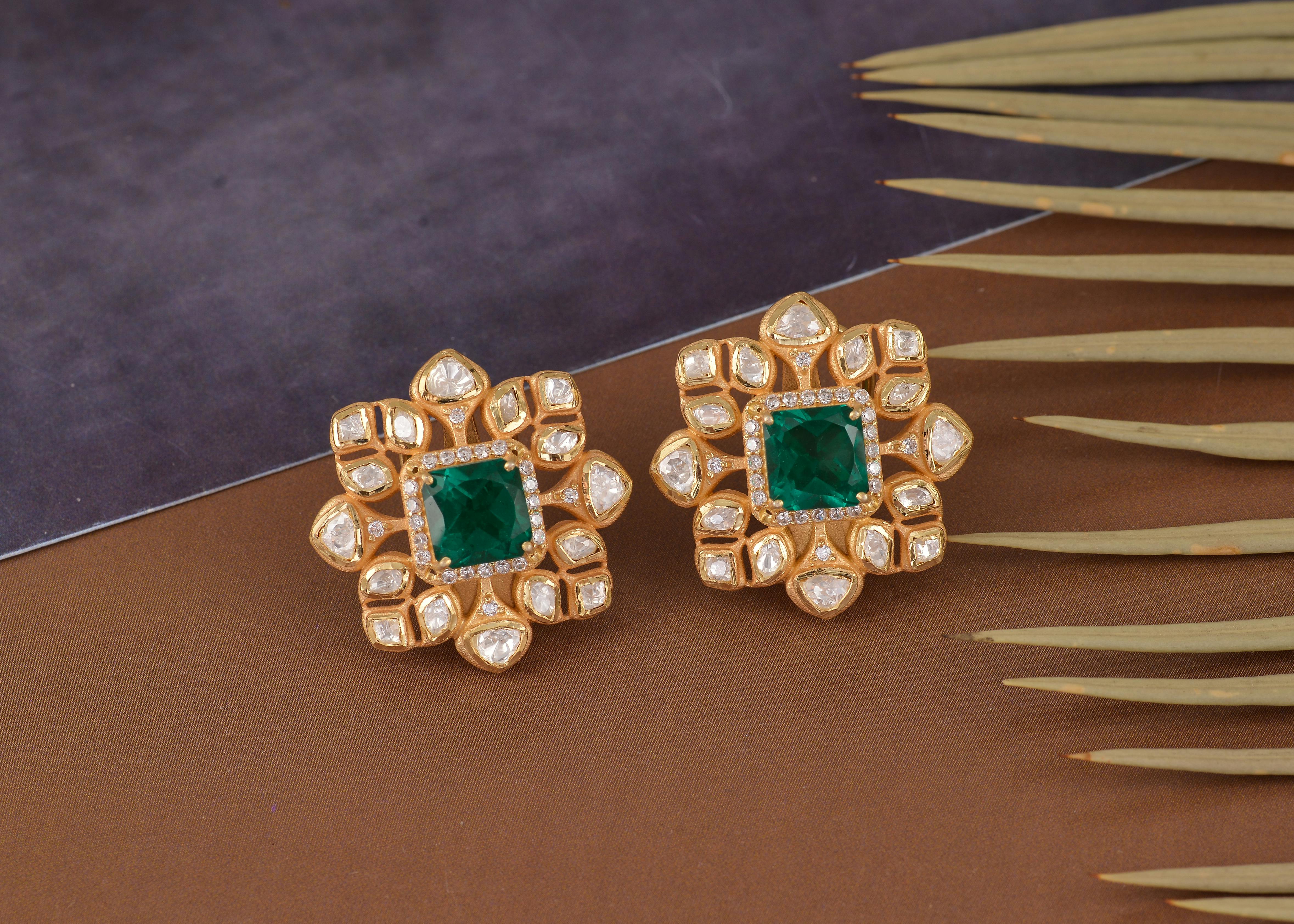 emerald cut diamond earring
