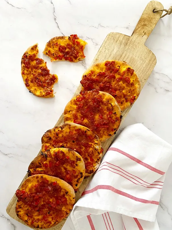 פיתות בצל ופלפל