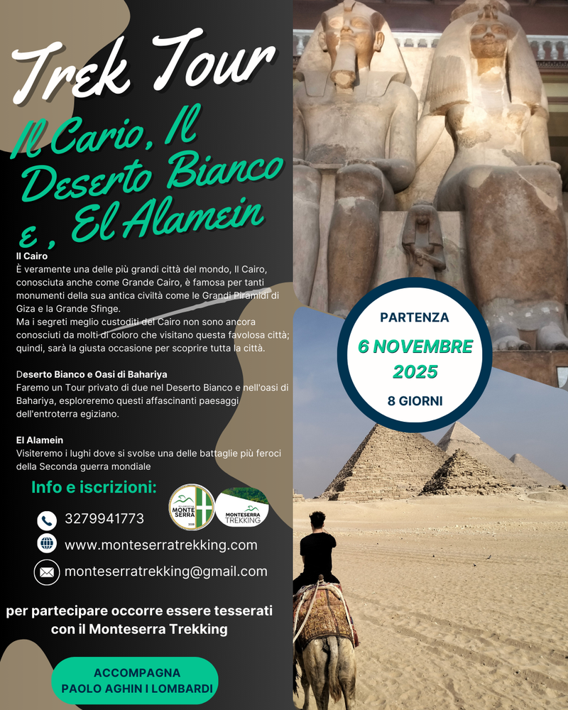 Trek Tour Egitto Le Piramidi di Giza Il Cairo El Almein