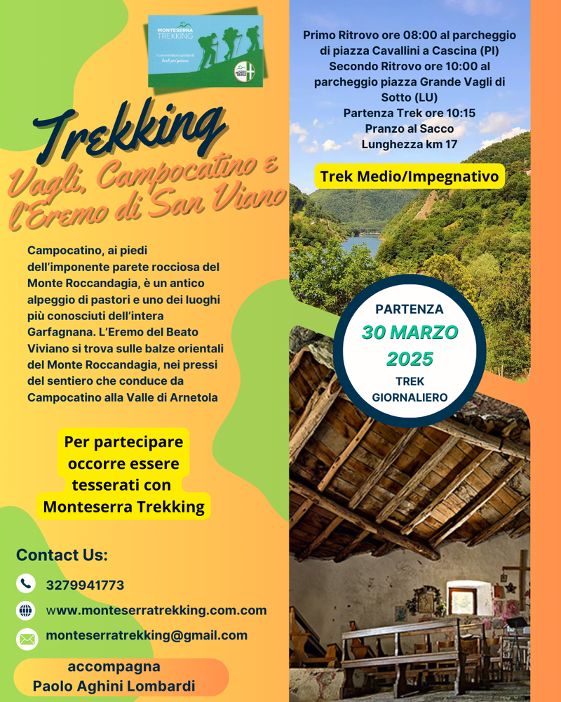 Trek Vagli, Campocatino e l'Eremo di San Viano