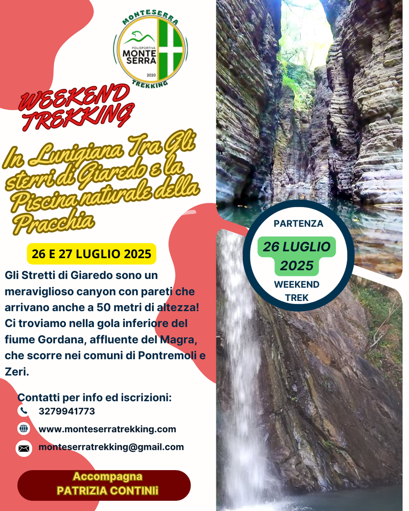 Weekend Trek  In Lunigiana Tra Gli sterri di Giaredo e la Piscina naturale della Pracchia