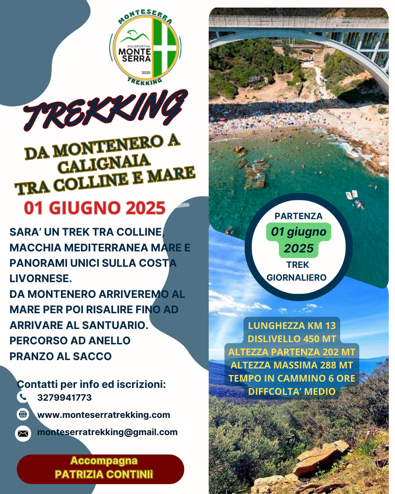 Trek da Montenero a Calignaia Tra colline e Mare