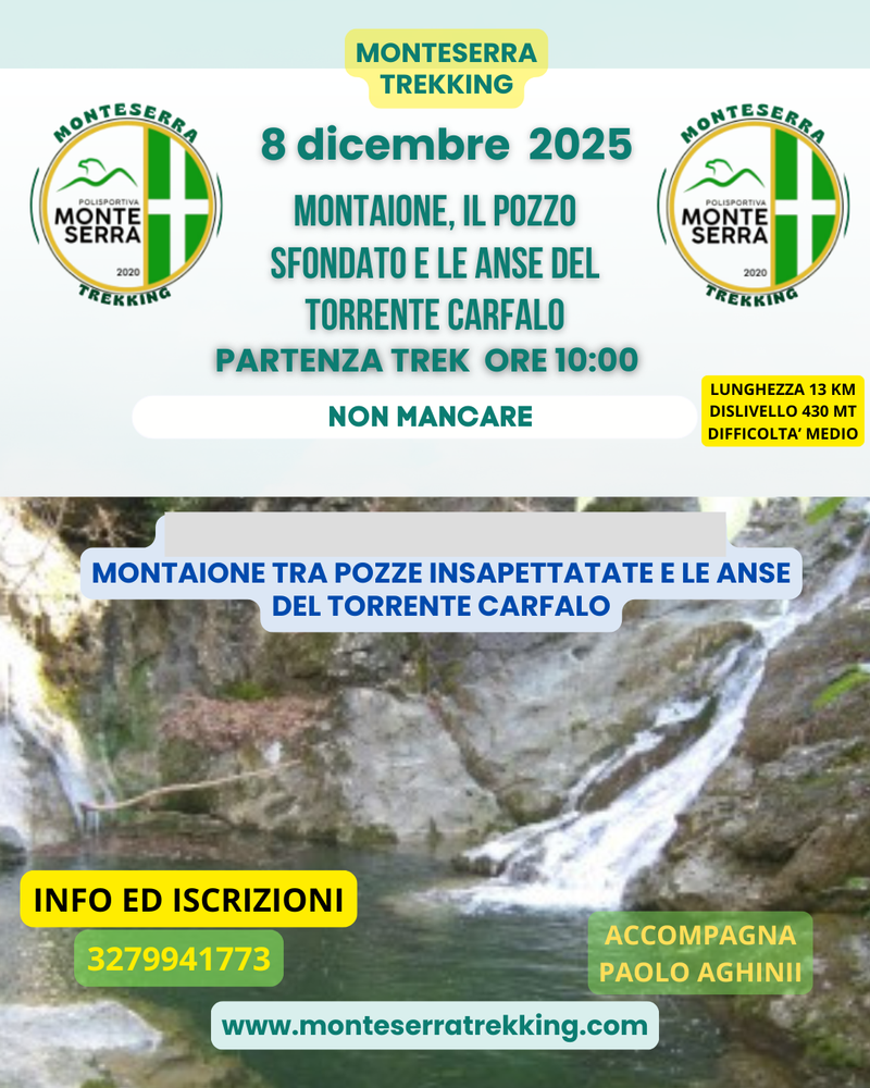 trek Tra le anse del Carfalo e il pozzo Sfondato