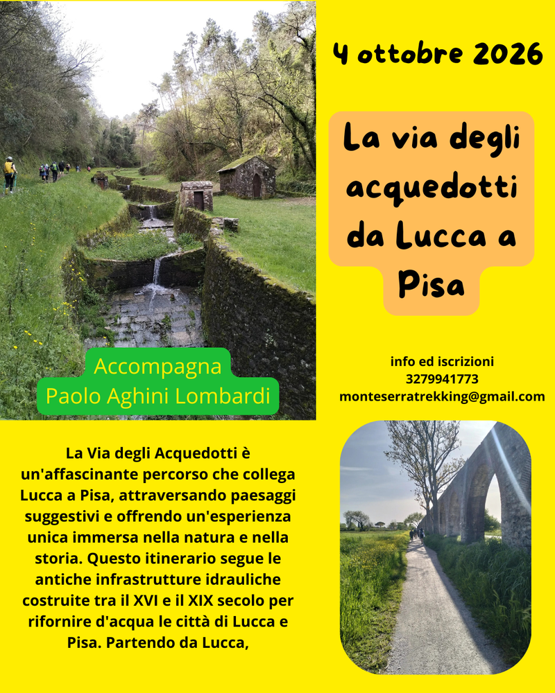 La Via degli Acquedotti, Da Lucca a Pisa