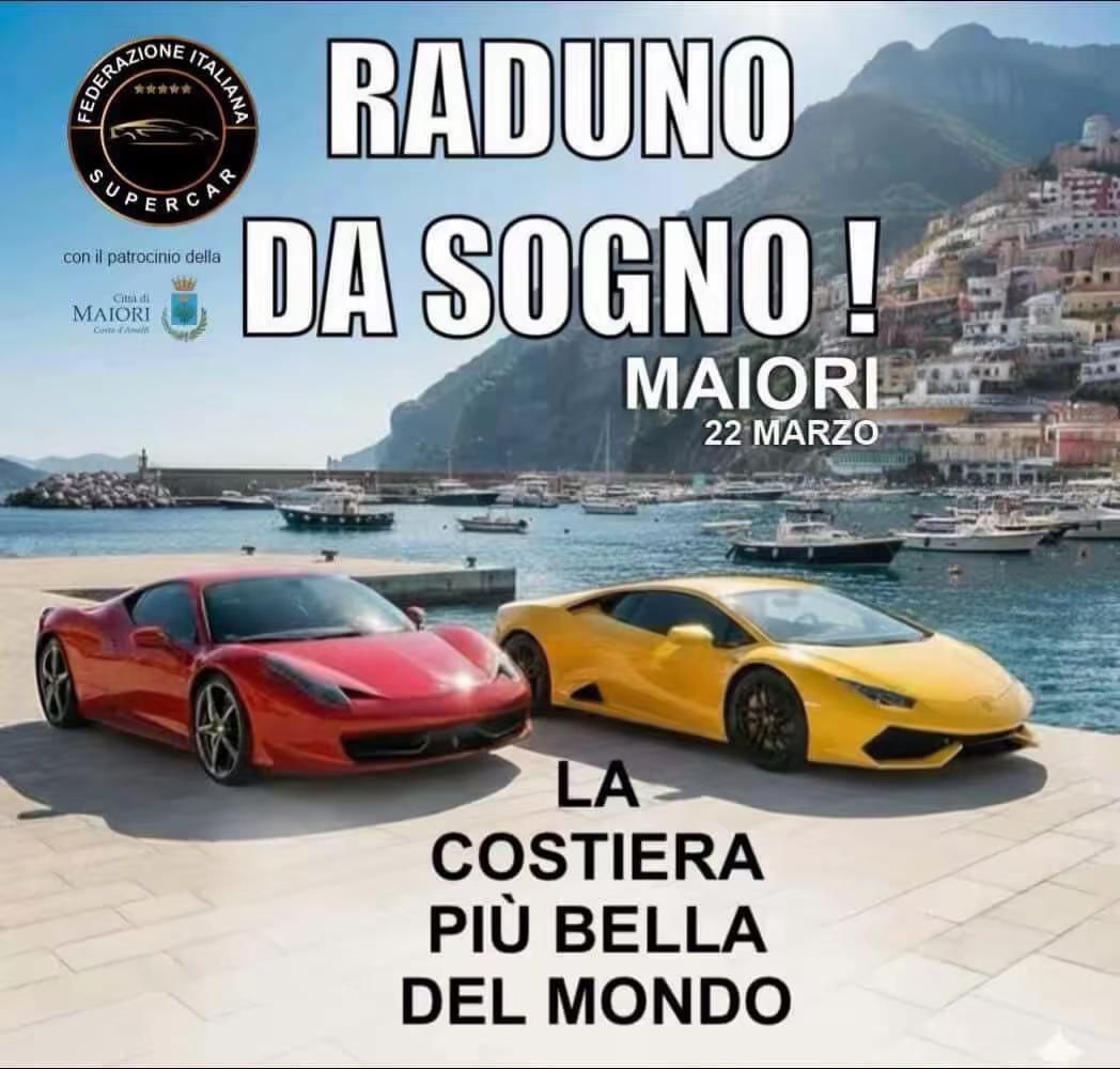 Supercar in Costiera Amalfitana: il 22 marzo raduno a Maiori promosso dalla Federazione Italiana Supercar