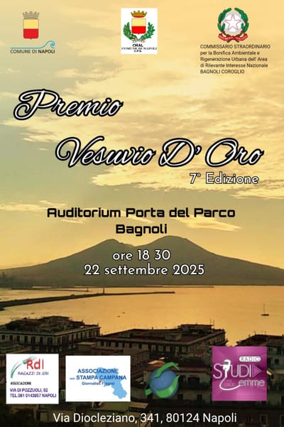 Premio Vesuvio D’Oro 2025: Napoli celebra l’arte, impegno sociale e il talento con la VII edizione