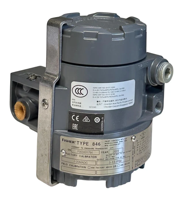 Emerson Fisher 846 Electro-Pneumatic Transducer I/p Electric Remote Actuator Mount