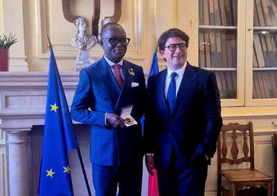 Brice Voltaire ETOU OBAMI élevé au rang de citoyen d’honneur de Charly