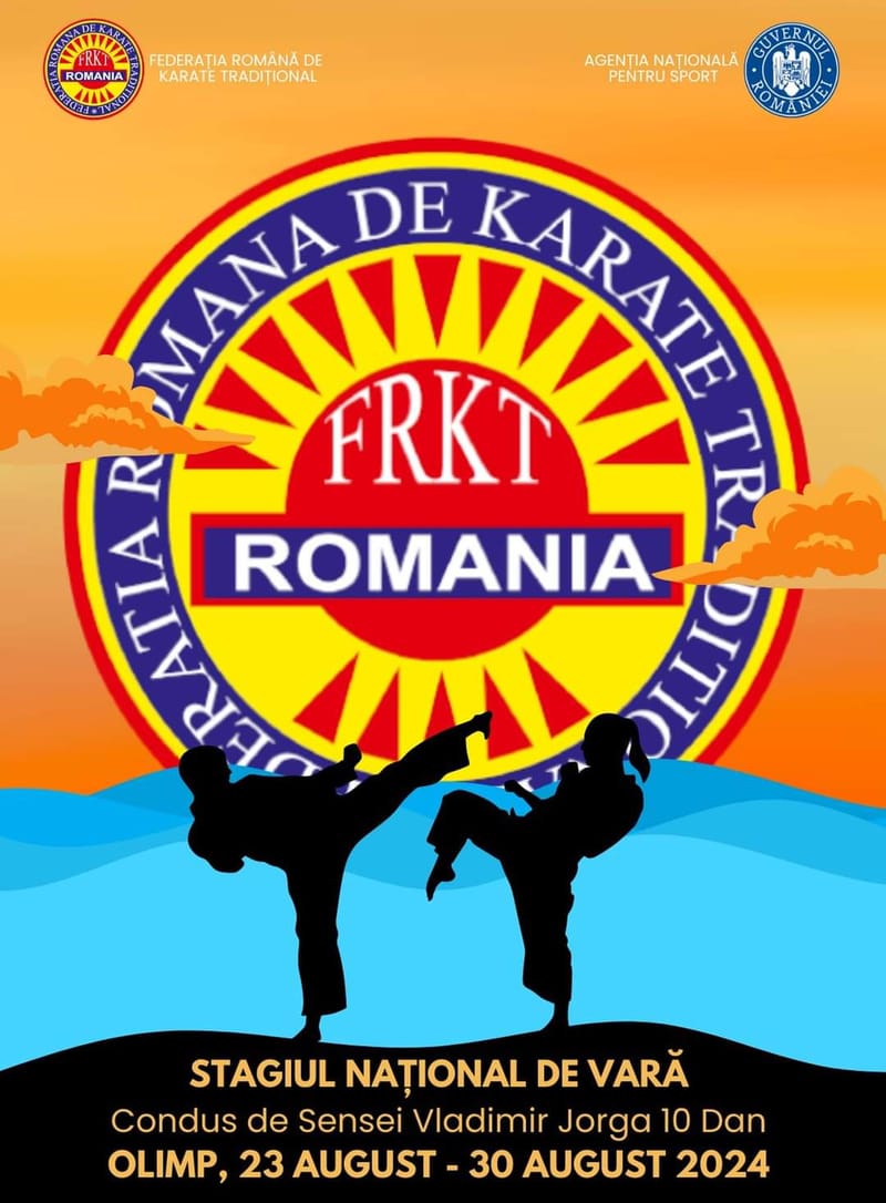 Federația Română de Karate Tradițional organizează în perioada 23-30 august 2024, la Olimp, Stagiul Național de Vară.