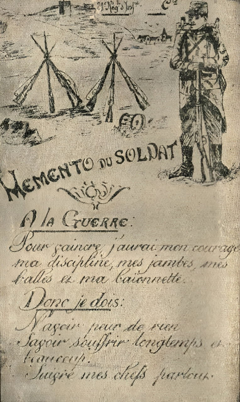 Fiche d'information pour les soldats français en 1913
