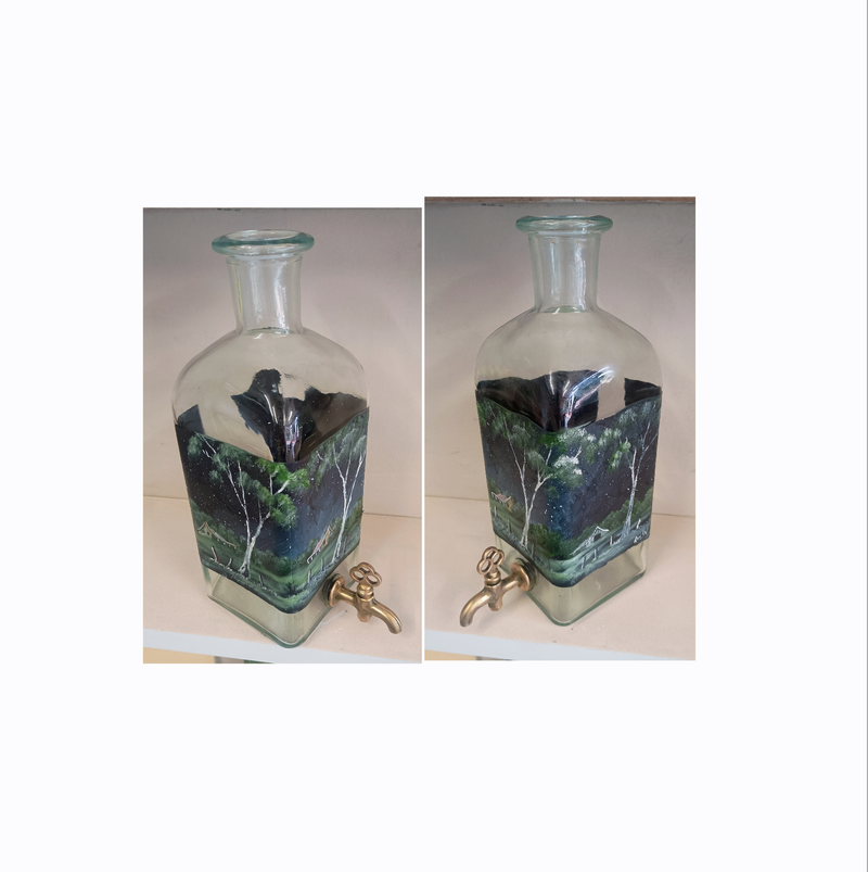 17. Glass water urn.