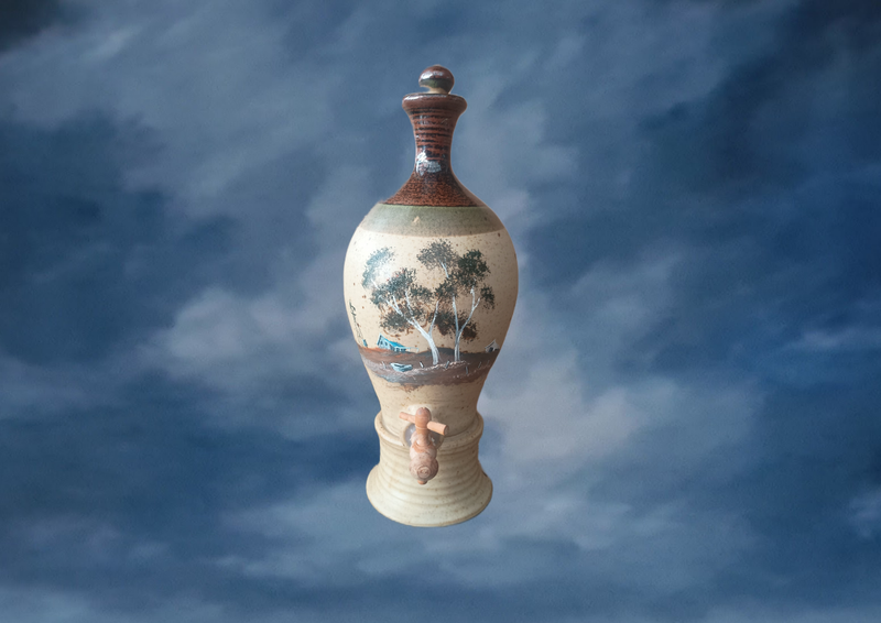 1. Clay water vase. $45