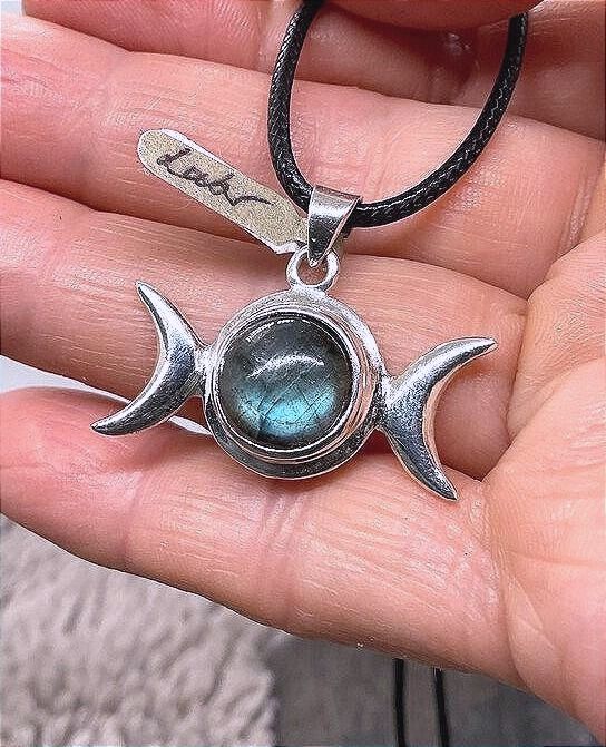 Triple moon and pentagram Pendant