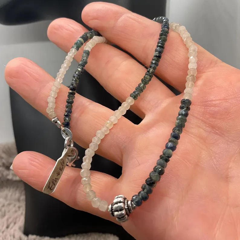 Raw Emerald Beaded Necklace.