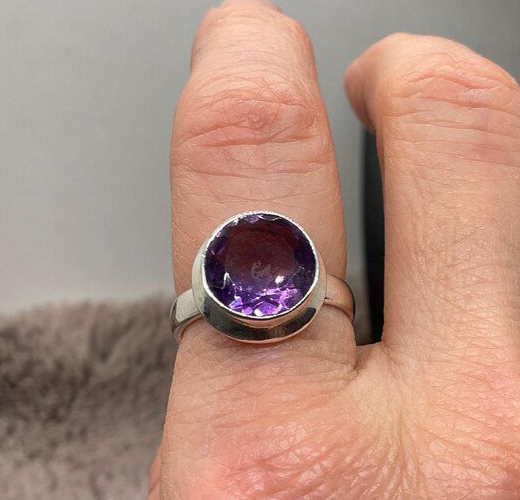 Sterling Silver Amethyst Cocktail Ring.