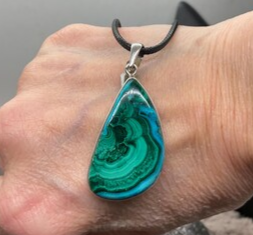 Chrysocolla and Malachite pendant