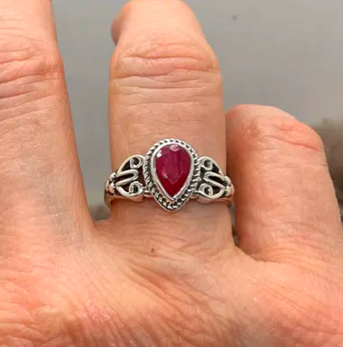 Boho Pink ruby ring