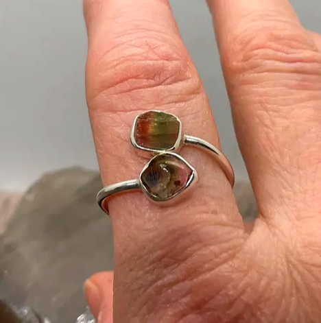 Adjustable Watermelon tourmaline ring