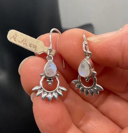 Rainbow Moonstone Earrings