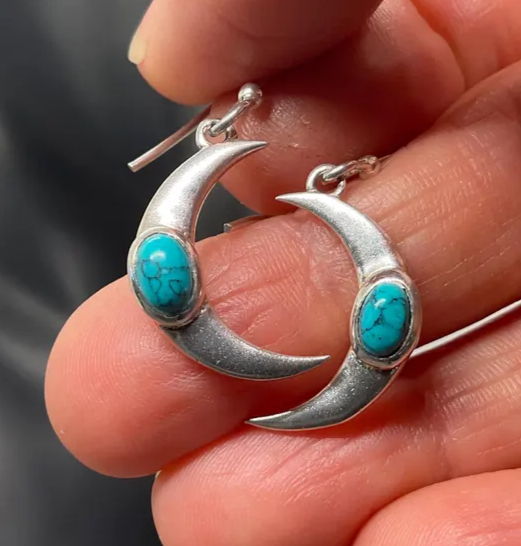Turquoise Moon Earrings