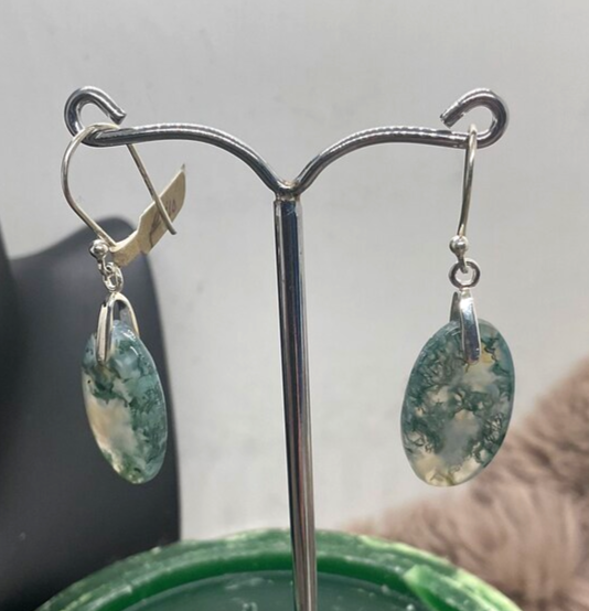 Moss Agate Earrings.