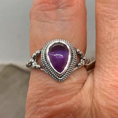 Amethyst Filligree Ring
