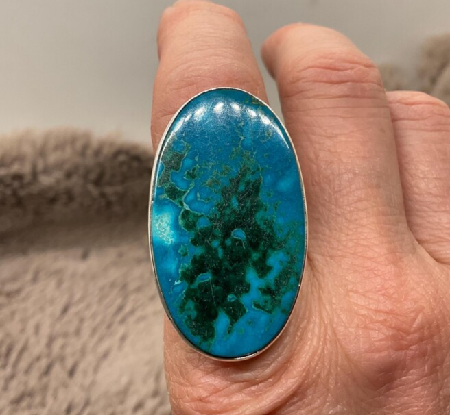 Chrysocolla & Malachite Ring