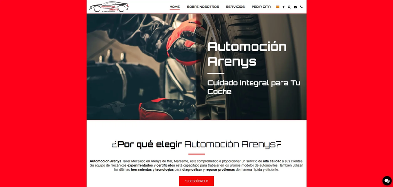 Automoción Arenys: diseño web + SEO local con resultados