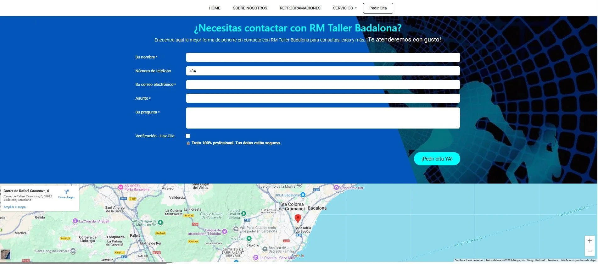 Pedir Cita: conversión directa en la web
