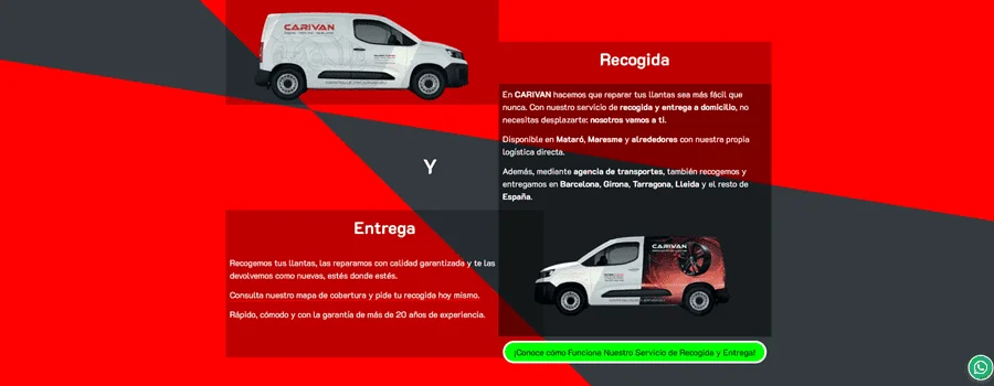 “Tu llanta viaja segura: recogida en tu puerta, entrega como nueva.”