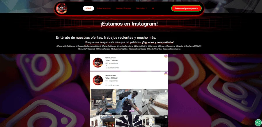 “Síguenos y comprueba cómo devolvemos la vida a tus llantas.”